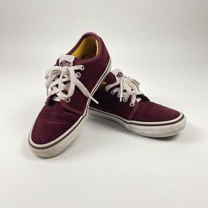 Vans Chukka Low Pro Port Maroon Red Men Sz 6.5 Women’s Size 8 UltraCush Yellow